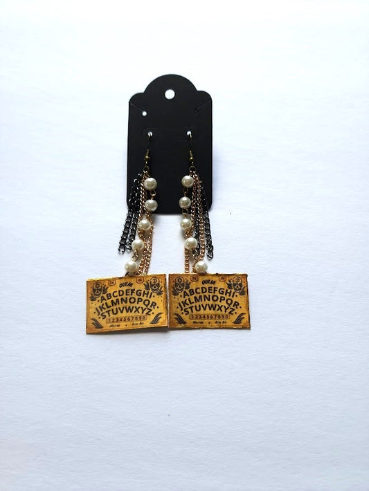 Gold Ouija Board Earrings