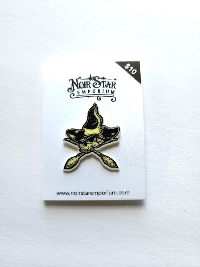 Witch Cross Broomsticks Pin