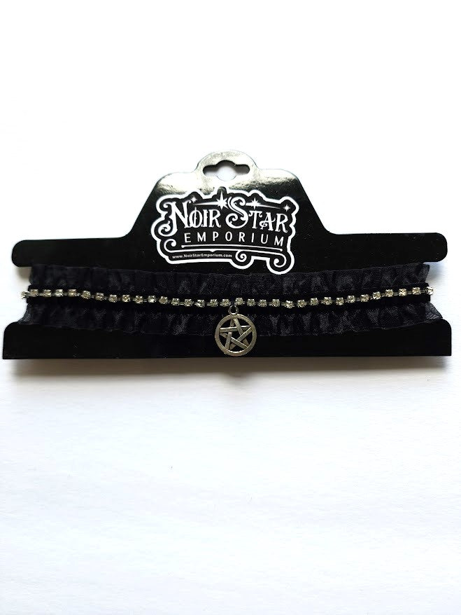 Pentagram Rhinestone Chocker