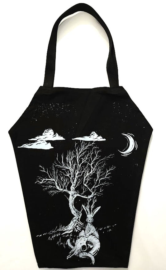 Night of the Jackalope Coffin Tote Bag