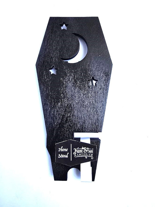 Coffin, Moon and Stars Phone Stand