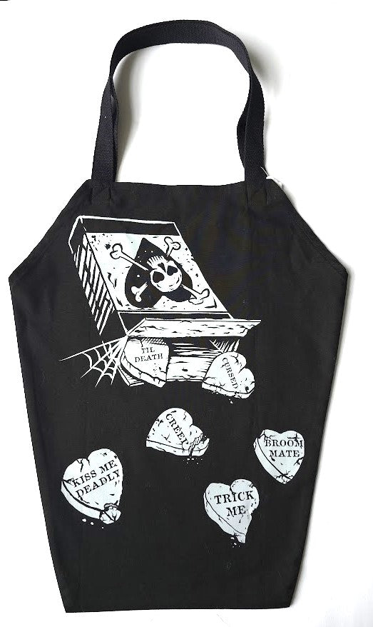 Valloween Candy Hearts Coffin Tote Bag