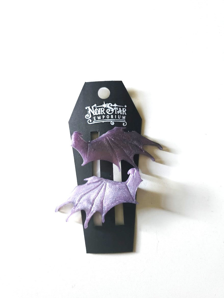 Bat Wing Hair Clips Purple