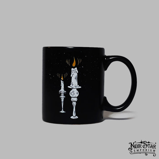 11 oz Black Coffee Mug With Candle Sticks