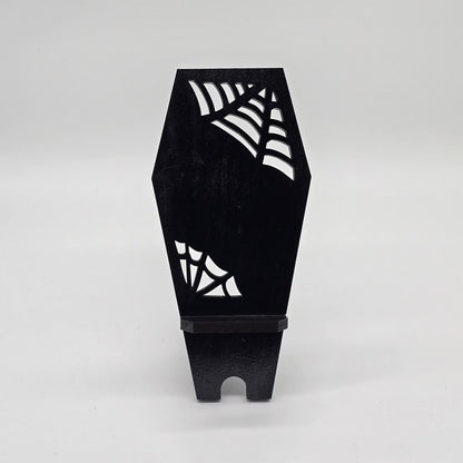 Spider Web Coffin Phone Stand
