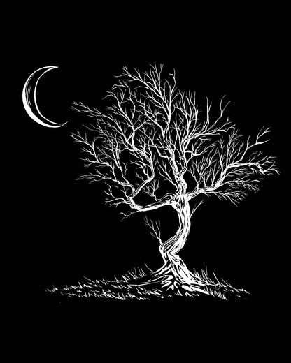 Noir Star Tree No. 1 (Art Print on Metal)