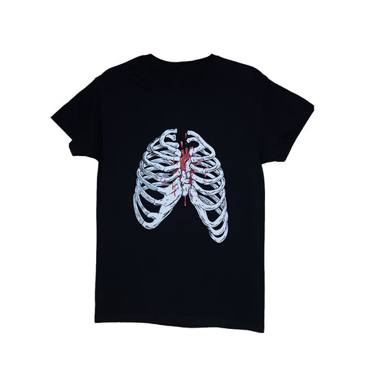 Single Ribcage with Bleeding Heart T-Shirt