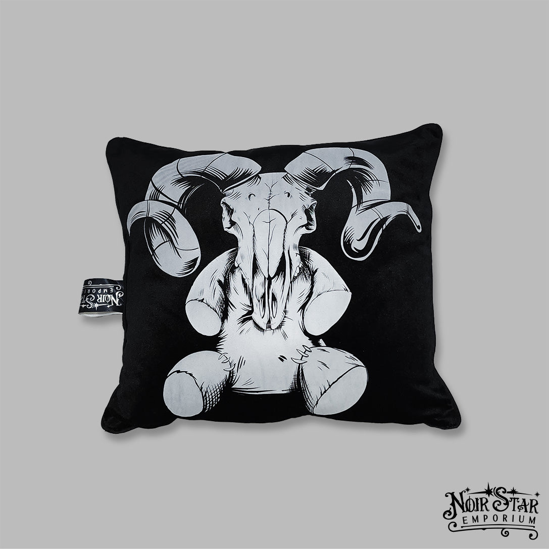 Teddy Ramskull Throw Pillow