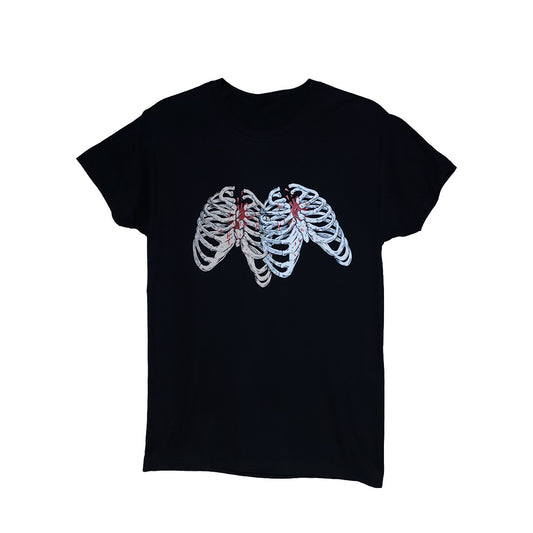 Double Ribcage with Bleeding Heart T-Shirt